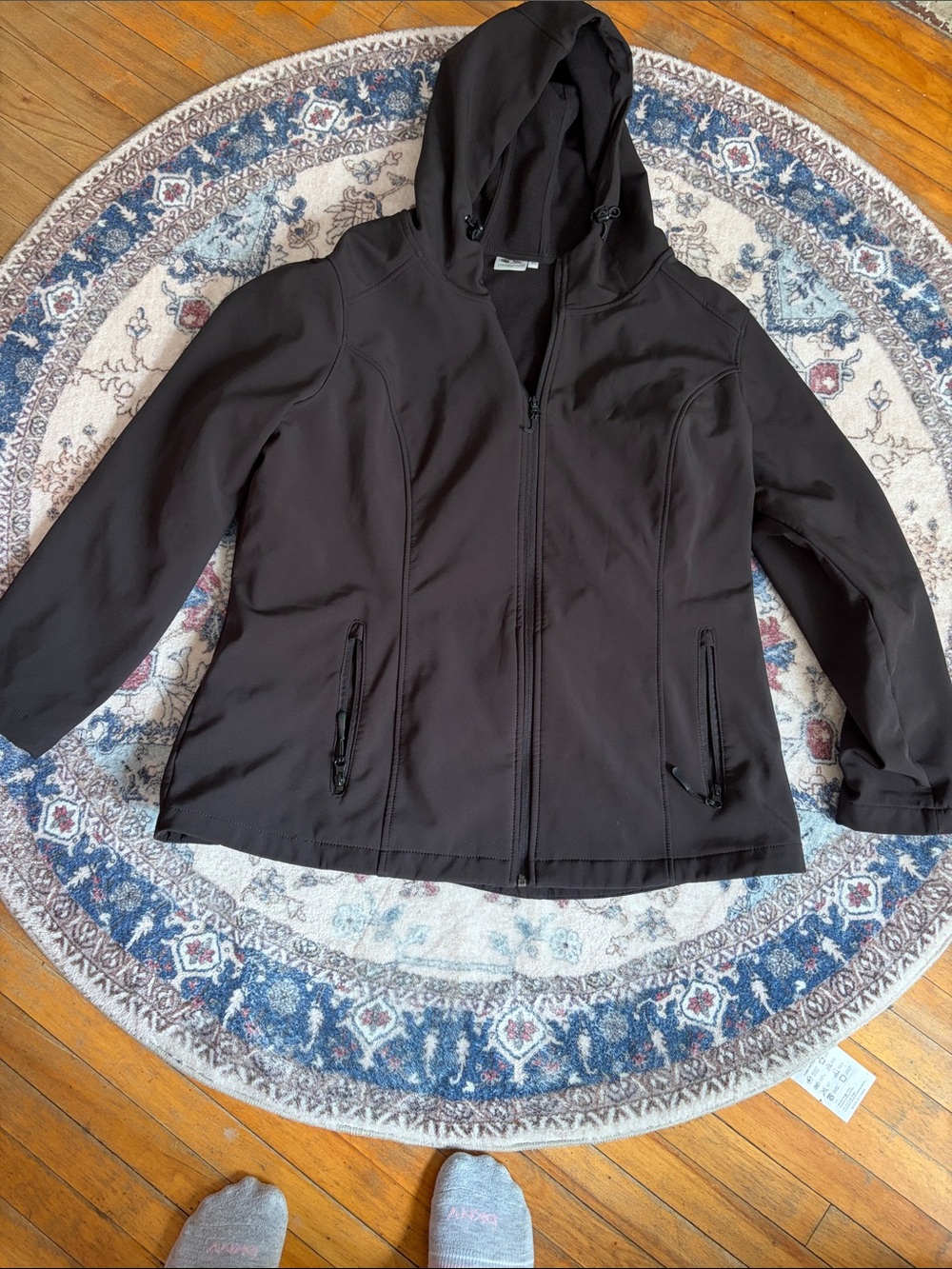 Athletic Works Black Hooded Utility Softshell Jacket - Women's